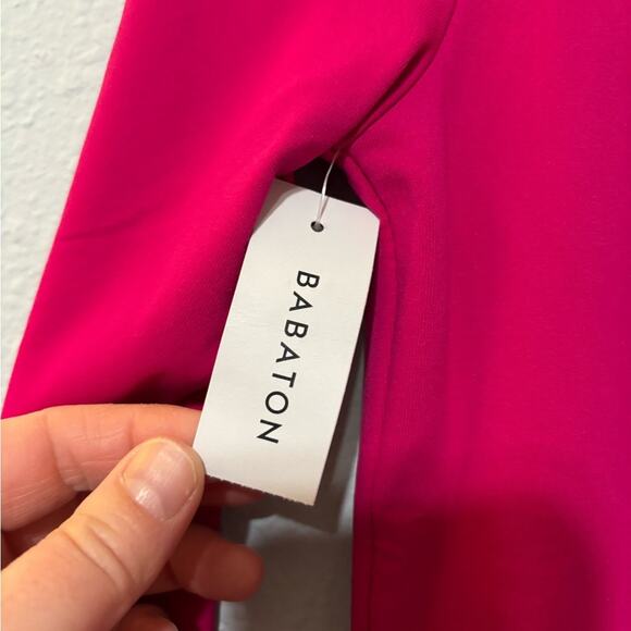 Babaton Aritzia NWT Contour Squareneck Long Sleeve Mini Dress Pink L - Picture 4 of 7